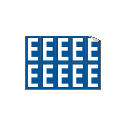 Foglio n. 10 etichette adesive B/B lettera E