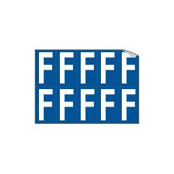 Foglio n. 10 etichette adesive B/B lettera F