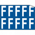 Foglio n. 10 etichette adesive B/B lettera F
