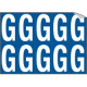 Foglio n. 10 etichette adesive B/B lettera G