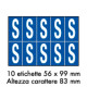 Foglio n. 10 etichette adesive B/B lettera S
