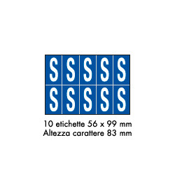 Foglio n. 10 etichette adesive B/B lettera S