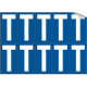 Foglio n. 10 etichette adesive B/B lettera T