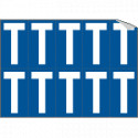 Foglio n. 10 etichette adesive B/B lettera T
