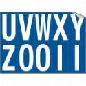 Foglio n. 10 etichette adesive B/B lett. da U a Z