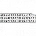 Foglio n. 60 etichette adesive B/N lettere da A a Z