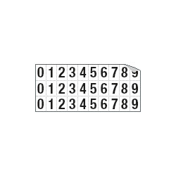 Foglio n. 30 etichette autoadesive B/N con numeri da 0 a 9