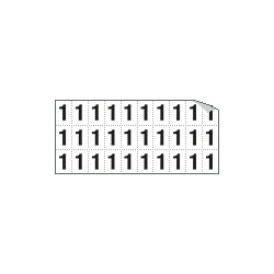 Foglio n. 30 numeri autoadesivi B/N numero "1"