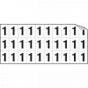 Foglio n. 30 numeri autoadesivi B/N numero "1"