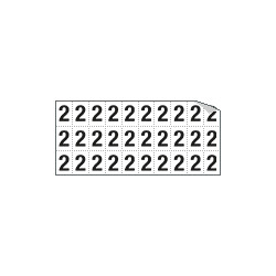 Foglio n. 30 etichette autoadesive B/N numero "2"