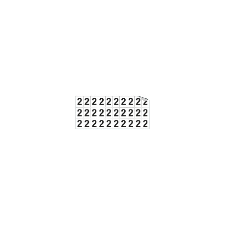 Foglio n. 30 etichette autoadesive B/N numero "2"