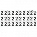 Foglio n. 30 etichette autoadesive B/N numero "2"
