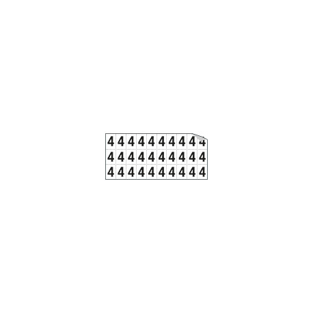 Foglio n. 30 etichette autoadesive B/N numero "4"