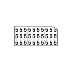 Foglio n. 30 etichette autoadesive B/N numero "5"
