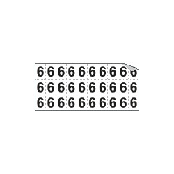 Foglio n. 30 etichette autoadesive B/N numeri "6/9"