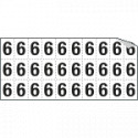 Foglio n. 30 etichette autoadesive B/N numeri "6/9"