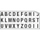 Foglio n. 30 etichette adesive B/N lettere da A a Z