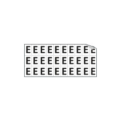 Foglio n. 30 etichette adesive B/N lettera E