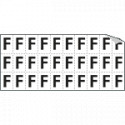Foglio n. 30 etichette adesive B/N lettera F