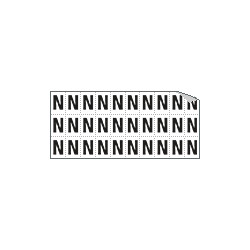 Foglio n. 30 etichette adesive B/N lettera N