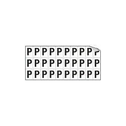 Foglio n. 30 etichette adesive B/N lettera P