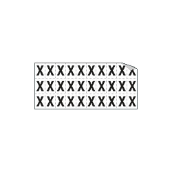 Foglio n. 30 etichette adesive B/N lettera X