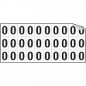 Foglio n. 30 numeri autoadesivi B/N numero 0