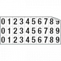 Foglio n. 30 numeri autoadesivi B/N numeri da 0 a 9