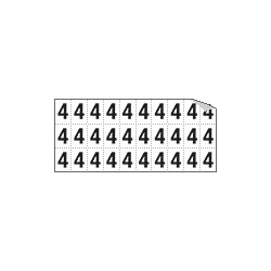 Foglio n. 30 numeri autoadesivi B/N numero 4
