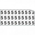 Foglio n. 30 numeri autoadesivi B/N numero 5