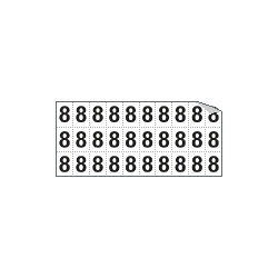 Foglio n. 30 numeri autoadesivi B/N numero 8