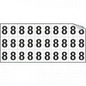 Foglio n. 30 numeri autoadesivi B/N numero 8