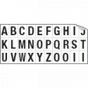 Foglio n. 30 etichette adesive B/N lettere da A a Z