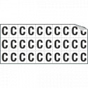 Foglio n. 30 etichette adesive B/N lettera C