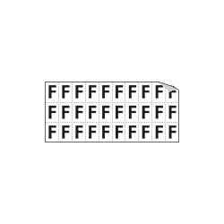 Foglio n. 30 etichette adesive B/N lettera F