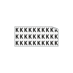 Foglio n. 30 etichette adesive B/N lettera K