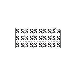 Foglio n. 30 etichette adesive B/N lettera S