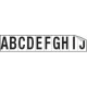 Foglio n. 10 etichette adesive B/N lettere da A a J