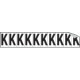 Foglio n. 10 etichette adesive B/N lettera K