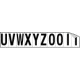 Foglio n. 10 etichette adesive B/N lettere da U a Z