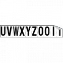 Foglio n. 10 etichette adesive B/N lettere da U a Z