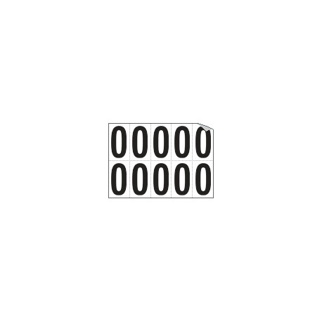 Foglio n. 10 etichette autoadesive B/N numero 0