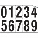 Foglio n. 10 etichette autoadesive B/N numero da 0 a 9