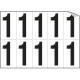 Foglio n. 10 etichette autoadesive B/N numero 1