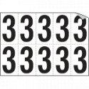 Foglio n. 10 etichette autoadesive B/N numero 3