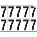 Foglio n. 10 etichette autoadesive B/N numero 7