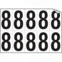 Foglio n. 10 etichette autoadesive B/N numero 8