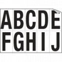 Foglio n. 10 etichette autoadesive B/N lettere da A a J