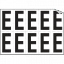 Foglio n. 10 etichette adesive B/N lettera E