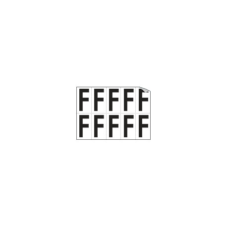 Foglio n. 10 etichette autoadesive B/N lettera F